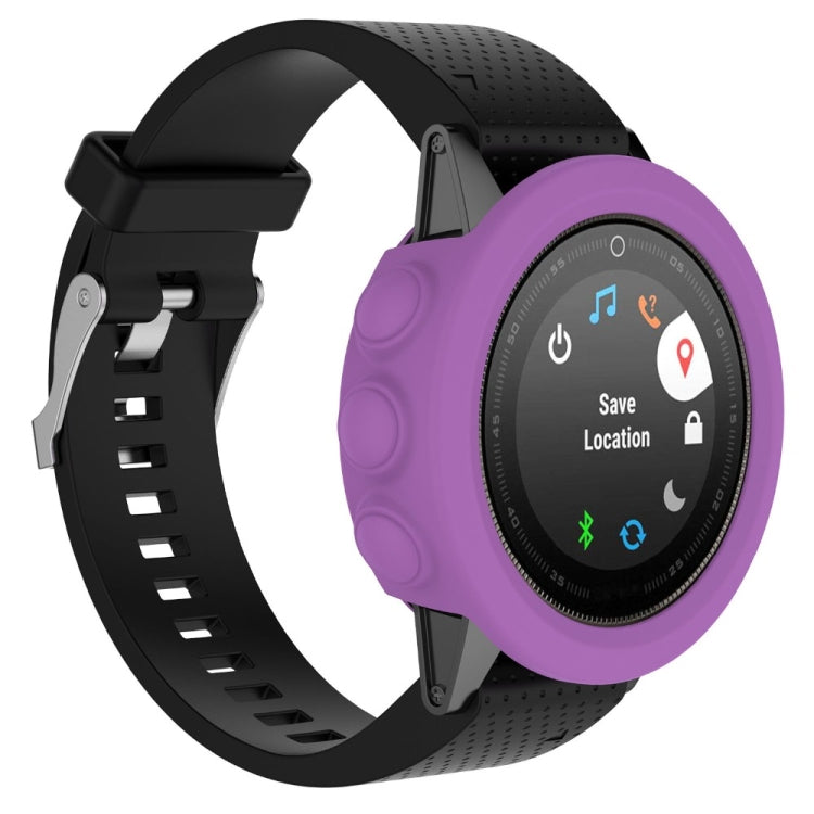 Solid Color Silicone Watch Protective Case for Garmin Fenix 5(Purple) - Screen Protector by ENKAY | Online Shopping UK | buy2fix