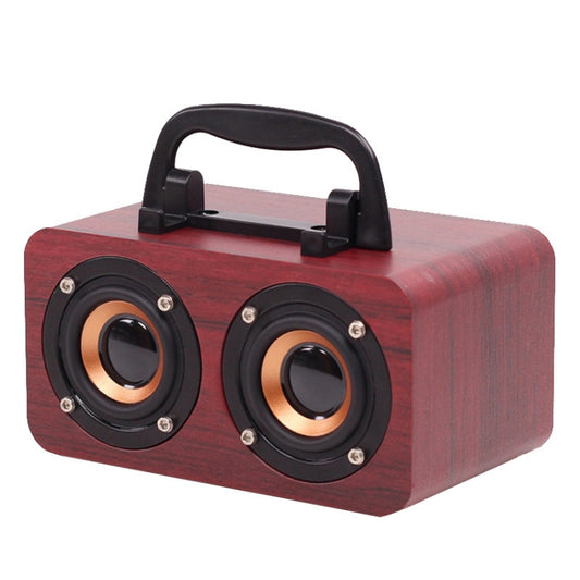 FT-4002 Wooden Wireless Bluetooth Portable Retro Subwoofer Speakers, Support TF card & USB MP3 Playback(Red Wood Grain) - Desktop Speaker by buy2fix | Online Shopping UK | buy2fix