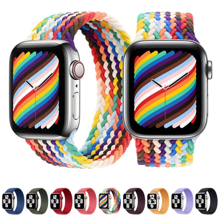 Nylon Single-turn Braided Watch Band For Apple Watch Ultra 49mm&Watch Ultra 2 49mm / Series 9&8&7 45mm / SE 3&SE 2&6&SE&5&4 44mm / 3&2&1 42mm, Length:S 138mm (Electric Orange) - Watch Bands by buy2fix | Online Shopping UK | buy2fix