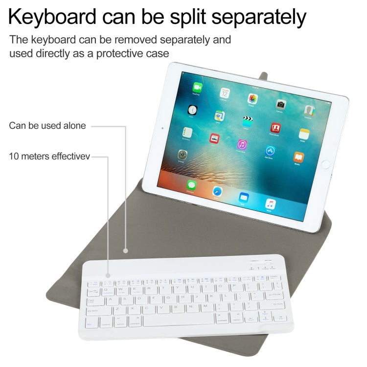 Universal Detachable Bluetooth Keyboard + Leather Tablet Case without Touchpad for iPad 9-10 inch, Specification:White Keyboard(Blue) - Universal by buy2fix | Online Shopping UK | buy2fix