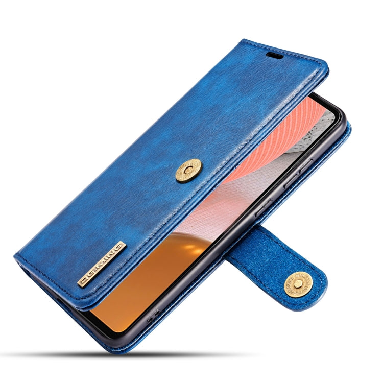 For Samsung Galaxy A72 5G / 4G DG.MING Crazy Horse Texture Flip Detachable Magnetic Leather Case with Holder & Card Slots & Wallet(Blue) - Galaxy Phone Cases by DG.MING | Online Shopping UK | buy2fix