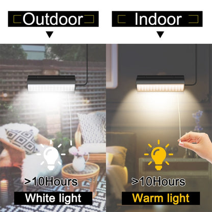 Pull-Switch 2 in 1 Solar Light 60-LEDs Landscape Courtyard Wall Lamp, Light Color:White Light(Black Shell) - Solar Lights by buy2fix | Online Shopping UK | buy2fix