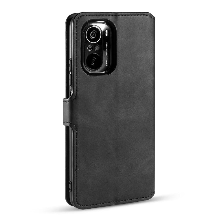 For Xiaomi Redmi K40 DG.MING Retro Oil Side Horizontal Flip Leather Case with Holder & Card Slots & Wallet(Black) - Xiaomi Cases by DG.MING | Online Shopping UK | buy2fix