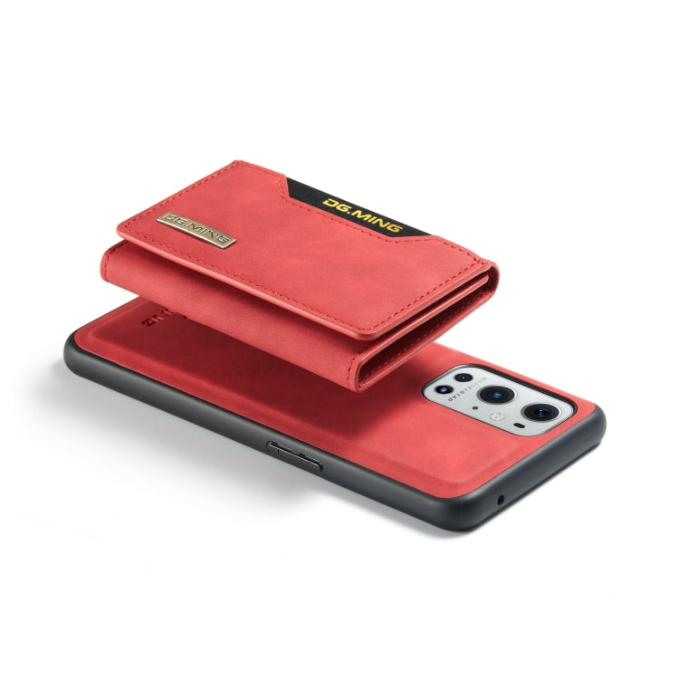 For OnePlus 9 Pro DG.MING M2 Series 3-Fold Multi Card Bag Back Cover Shockproof Case with Wallet & Holder Function(Red) - OnePlus Cases by DG.MING | Online Shopping UK | buy2fix