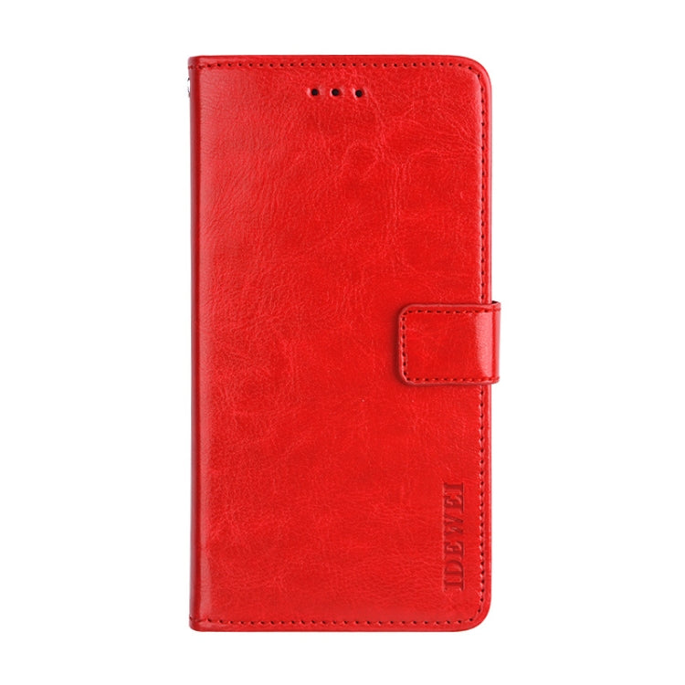 For Alcatel 1 2021 idewei Crazy Horse Texture Horizontal Flip Leather Case with Holder & Card Slots & Wallet(Red) - More Brand by idewei | Online Shopping UK | buy2fix