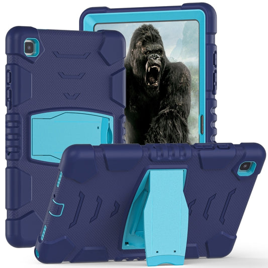 For Samsung Galaxy Tab A7 T500 3-Layer Protection Screen Frame + PC + Silicone Shockproof Combination Case with Holder(NavyBlue+Blue) - Other Galaxy Tab PC by buy2fix | Online Shopping UK | buy2fix