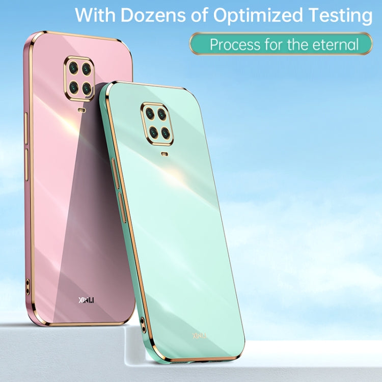 For Xiaomi Redmi Note 9S XINLI Straight 6D Plating Gold Edge TPU Shockproof Case(Mint Green) - Xiaomi Cases by XINLI | Online Shopping UK | buy2fix