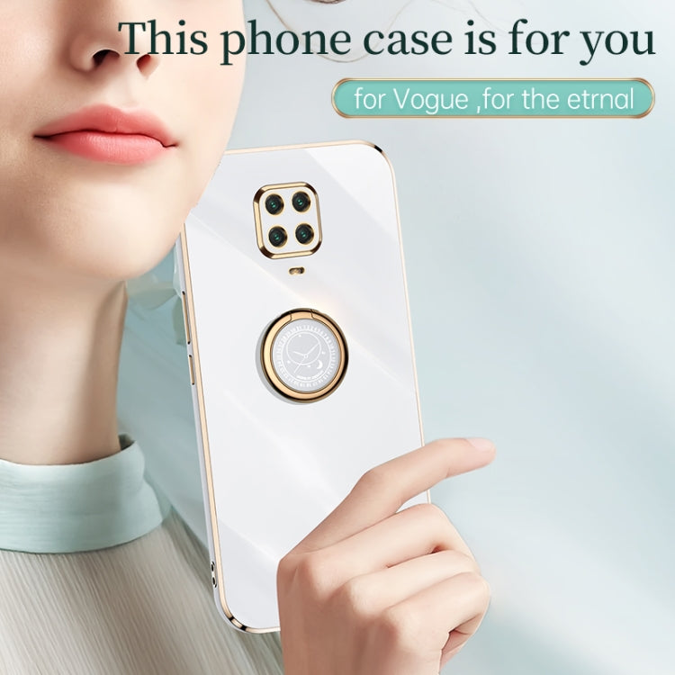 For Xiaomi Redmi Note 9S XINLI Straight 6D Plating Gold Edge TPU Shockproof Case with Ring Holder(Celestial Blue) - Xiaomi Cases by XINLI | Online Shopping UK | buy2fix