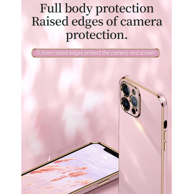 For iPhone 12 Pro XINLI Straight 6D Plating Gold Edge TPU Shockproof Case(Hawthorn Red) - iPhone 12 / 12 Pro Cases by XINLI | Online Shopping UK | buy2fix