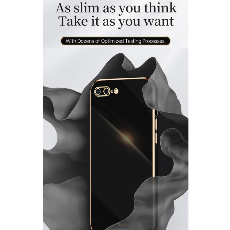 XINLI Straight Edge 6D Electroplate TPU Phone Case with Ring Holder For iPhone 6 Plus / 6s Plus(Black) - More iPhone Cases by XINLI | Online Shopping UK | buy2fix