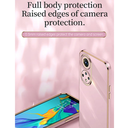 For Honor 50 XINLI Straight Edge 6D Electroplate TPU Phone Case with Ring Holder(Mint Green) - Honor Cases by XINLI | Online Shopping UK | buy2fix