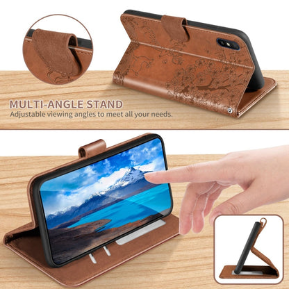 For Xiaomi Redmi 9A Sika Deer Embossing Pattern Horizontal Flip PU Leather Case with Holder & Card Slot & Wallet & Photo Frame(Brown) - Xiaomi Cases by buy2fix | Online Shopping UK | buy2fix