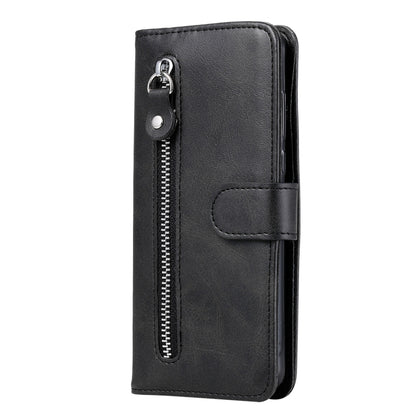 For OPPO Realme 8 5G / Realme V13 5G Fashion Calf Texture Zipper Horizontal Flip Leather Case with Stand & Card Slots & Wallet Function(Black) - Realme Cases by buy2fix | Online Shopping UK | buy2fix