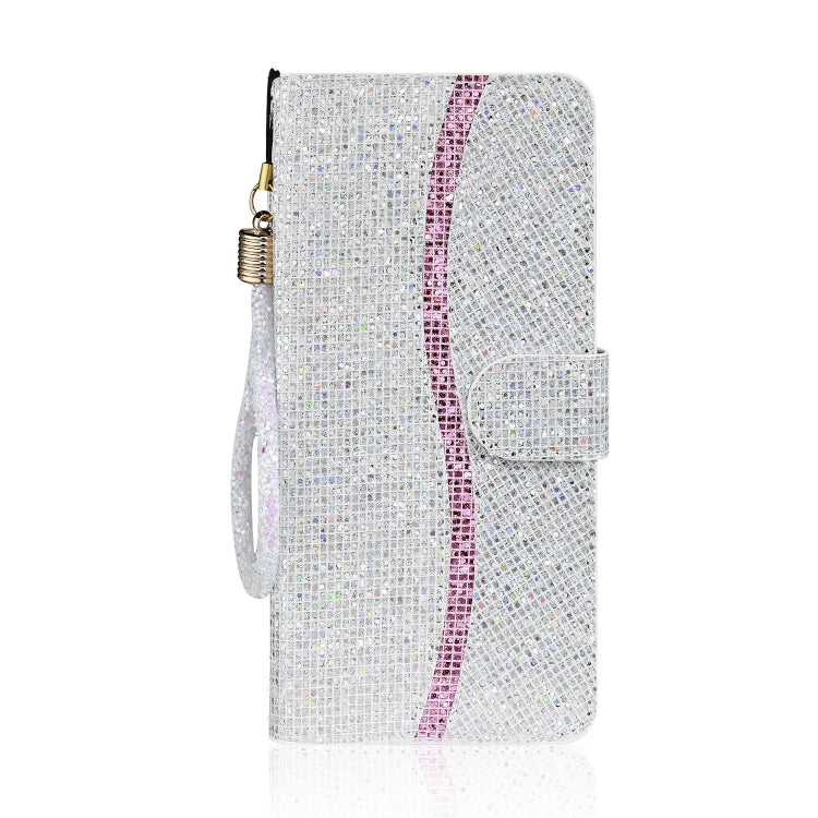 For iPhone 13 Pro Max Glitter Powder Horizontal Flip Leather Case with Card Slots & Holder & Lanyard (Silver) - iPhone 13 Pro Max Cases by buy2fix | Online Shopping UK | buy2fix