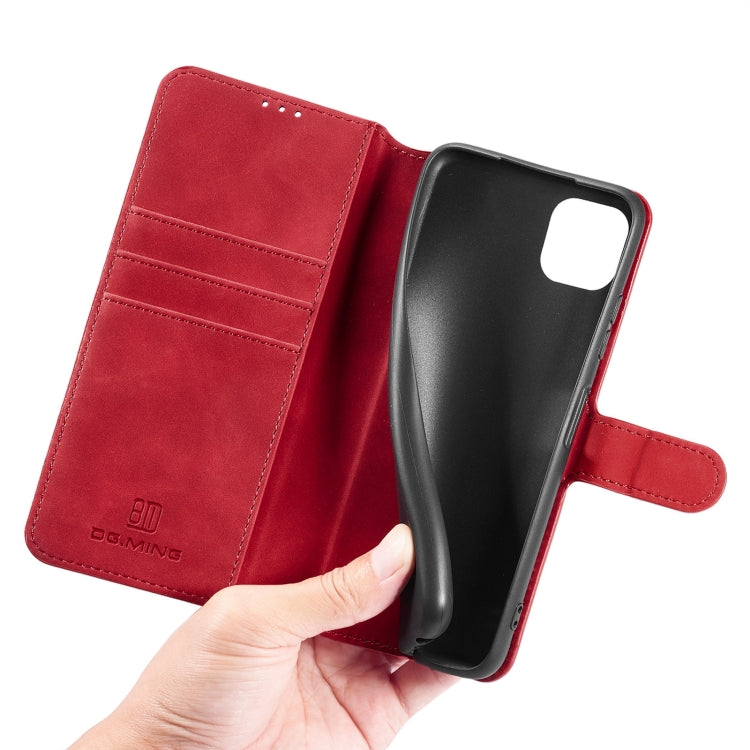 For Samsung Galaxy A22 5G DG.MING Retro Oil Side Horizontal Flip Leather Case with Holder & Card Slots & Wallet(Red) - Galaxy Phone Cases by DG.MING | Online Shopping UK | buy2fix