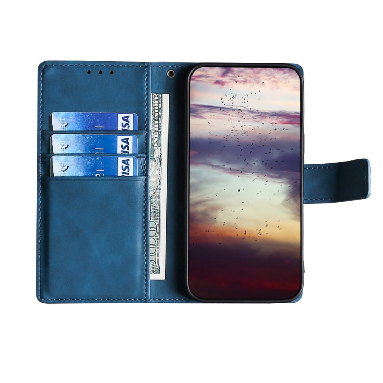 For OPPO A94 5G / F19 Pro+ / Reno5 Z Skin Feel Crocodile Texture Magnetic Clasp Horizontal Flip PU Leather Case with Holder & Card Slots & Wallet(Blue) - OPPO Cases by buy2fix | Online Shopping UK | buy2fix