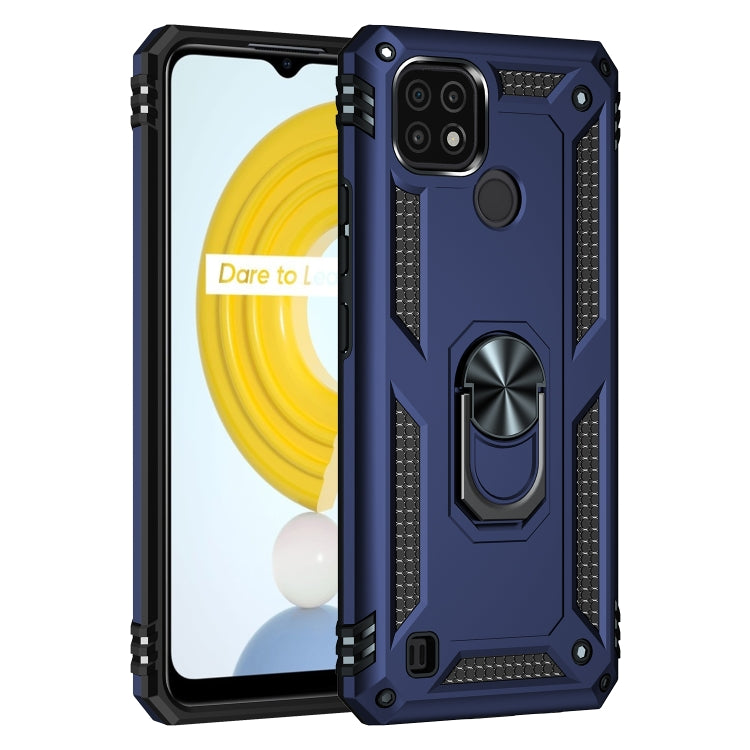 For OPPO Realme C21 Shockproof TPU + PC Protective Case with 360 Degree Rotating Holder(Blue) - Realme Cases by buy2fix | Online Shopping UK | buy2fix