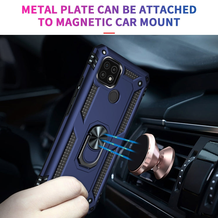 For OPPO Realme C21 Shockproof TPU + PC Protective Case with 360 Degree Rotating Holder(Blue) - Realme Cases by buy2fix | Online Shopping UK | buy2fix