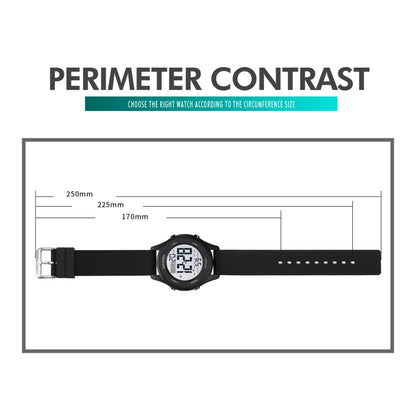 SKMEI 1758 Multifunctional LED Digital Display Luminous Silicone Strap Electronic Watch(Dark Blue) - LED Digital Watches by SKMEI | Online Shopping UK | buy2fix