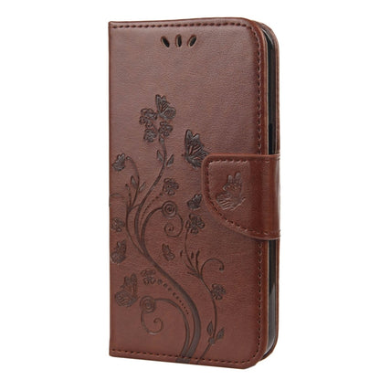 For iPhone 13 Pro Max Butterfly Flower Pattern Horizontal Flip Leather Case with Holder & Card Slots & Wallet (Brown) - iPhone 13 Pro Max Cases by buy2fix | Online Shopping UK | buy2fix