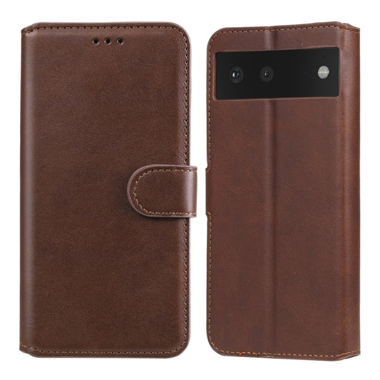 Classic Calf Texture PU + TPU Horizontal Flip Leather Case with Holder & Card Slots & Wallet For Google Pixel 6(Brown) - Google Cases by buy2fix | Online Shopping UK | buy2fix