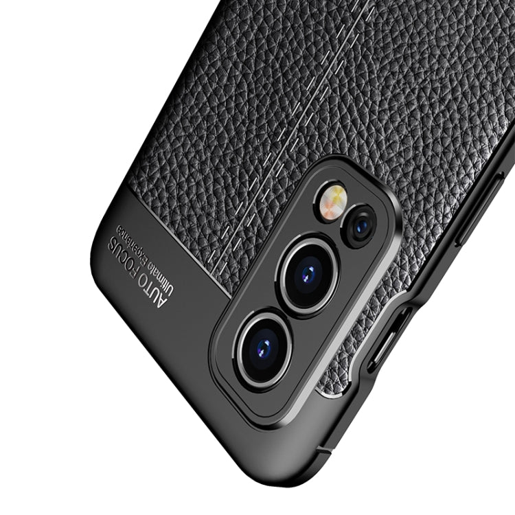 For OnePlus Nord 2 5G Litchi Texture TPU Shockproof Case(Black) - OnePlus Cases by buy2fix | Online Shopping UK | buy2fix