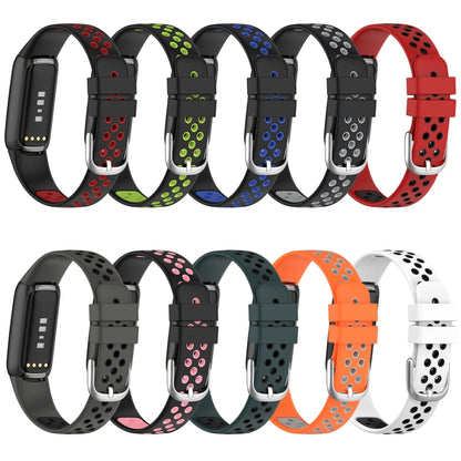For Fitbit Luxe Two-color Silicone Watch Band(White Black) - Watch Bands by buy2fix | Online Shopping UK | buy2fix