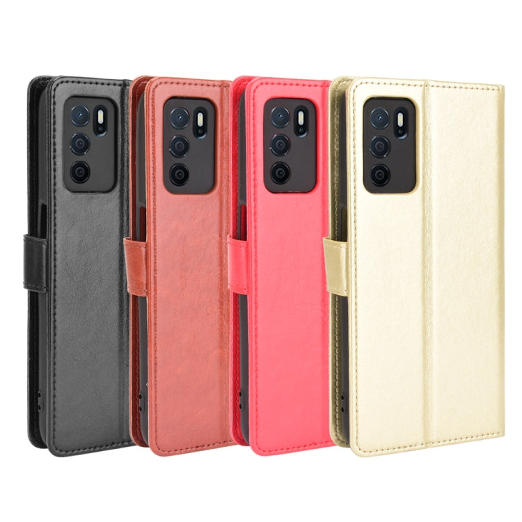 For OPPO A16 Crazy Horse Texture Horizontal Flip Leather Case with Holder & Card Slots & Lanyard(Black) - OPPO Cases by buy2fix | Online Shopping UK | buy2fix