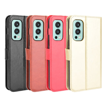 For OnePlus Nord 2 5G Crazy Horse Texture Horizontal Flip Leather Case with Holder & Card Slots & Lanyard(Gold) - OnePlus Cases by buy2fix | Online Shopping UK | buy2fix