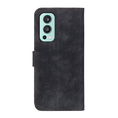 For OnePlus Nord 2 5G Antelope Texture Magnetic Buckle Horizontal Flip PU Leather Case with Card Slots & Wallet & Holder(Black) - OnePlus Cases by buy2fix | Online Shopping UK | buy2fix