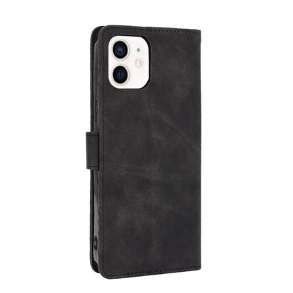 For iPhone 13 Solid Color Skin Feel Magnetic Buckle Horizontal Flip Calf Texture PU Leather Case with Holder & Card Slots & Wallet(Black) - iPhone 13 Cases by buy2fix | Online Shopping UK | buy2fix