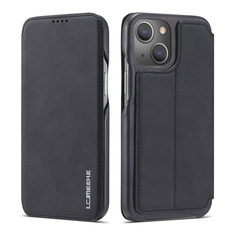 For iPhone 13 LC.IMEEKE Hon Ancient Series Horizontal Flip Leather Case with Holder & Card Slot(Black) - iPhone 13 Cases by LC.IMEEKE | Online Shopping UK | buy2fix