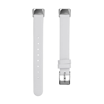 For Fitbit Luxe Leather Watch Band, Size:L(White) - Watch Bands by buy2fix | Online Shopping UK | buy2fix