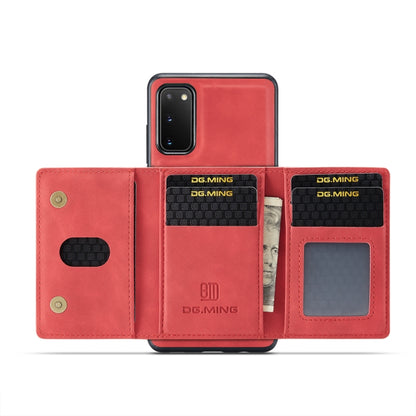 For Samsung Galaxy S20 DG.MING M2 Series 3-Fold Multi Card Bag Back Cover Shockproof Case with Wallet & Holder Function(Red) - Galaxy Phone Cases by DG.MING | Online Shopping UK | buy2fix