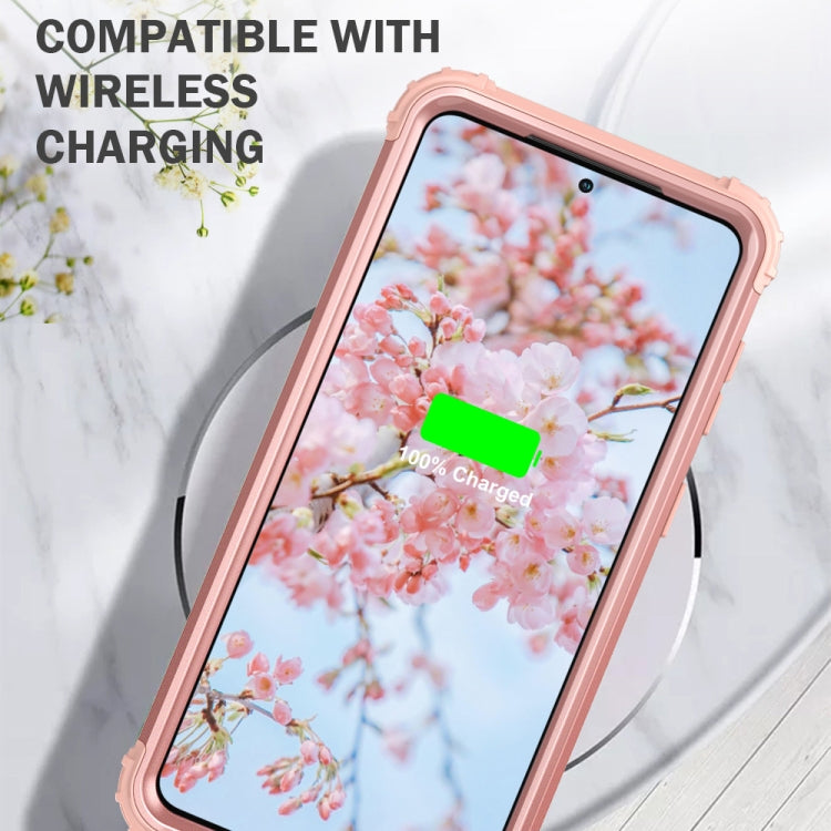 For Samsung Galaxy S21 Ultra 5G 3 in 1 Shockproof PC + Silicone Protective Case(Rose Gold) - Galaxy S21 Ultra 5G Cases by buy2fix | Online Shopping UK | buy2fix