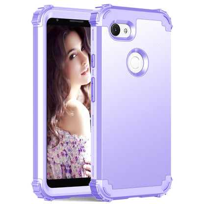 For Google Pixel 3a XL 3 in 1 Shockproof PC + Silicone Protective Case(Purple) - Google Cases by buy2fix | Online Shopping UK | buy2fix