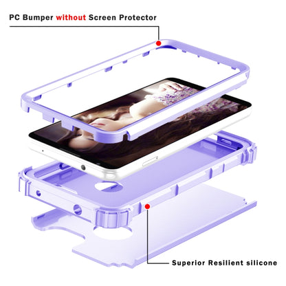 For Google Pixel 3a XL 3 in 1 Shockproof PC + Silicone Protective Case(Purple) - Google Cases by buy2fix | Online Shopping UK | buy2fix