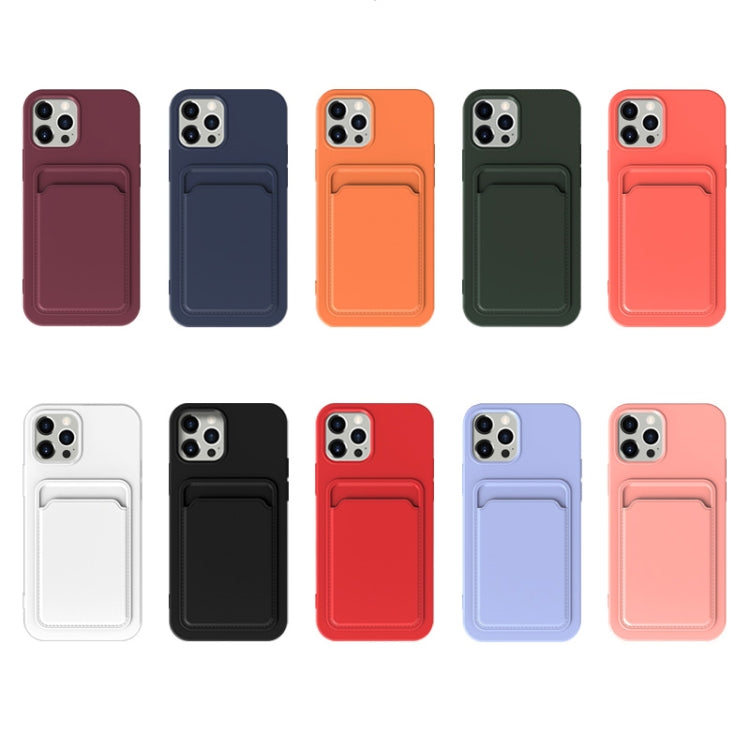 For iPhone 13 mini TPU + Flannel Lining Shockproof Case with Card Slots (Pink Orange) - iPhone 13 mini Cases by buy2fix | Online Shopping UK | buy2fix