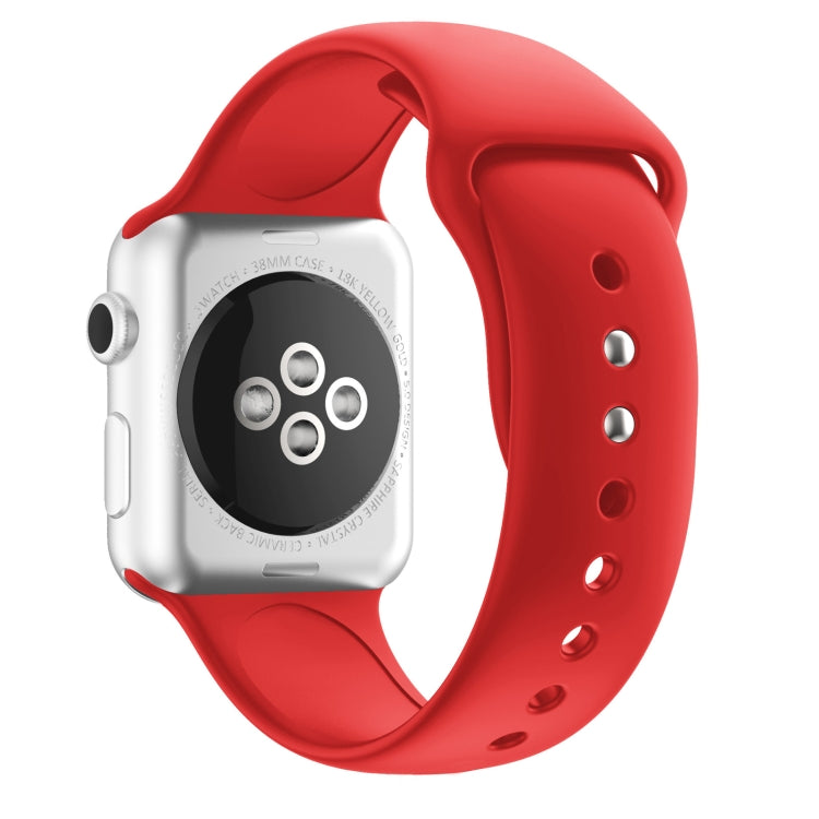 Double Nail Silicone Strap Watch Band For Apple Watch Series 9&8&7 41mm / SE 3&SE 2&6&SE&5&4 40mm / 3&2&1 38mm(Red) - Watch Bands by buy2fix | Online Shopping UK | buy2fix