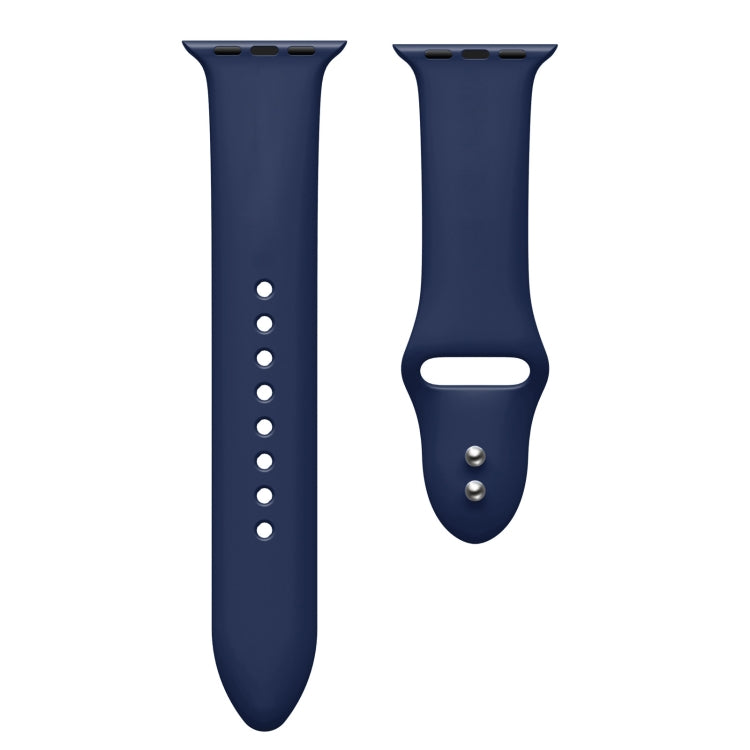 Double Nail Silicone Strap Watch Band For Apple Watch Series 9&8&7 41mm / SE 3&SE 2&6&SE&5&4 40mm / 3&2&1 38mm(Midnight Blue) - Watch Bands by buy2fix | Online Shopping UK | buy2fix