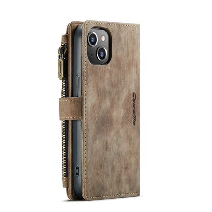 For iPhone 13 CaseMe-C30 PU + TPU Multifunctional Horizontal Flip Leather Case with Holder & Card Slot & Wallet & Zipper Pocket(Brown) - iPhone 13 Cases by CaseMe | Online Shopping UK | buy2fix