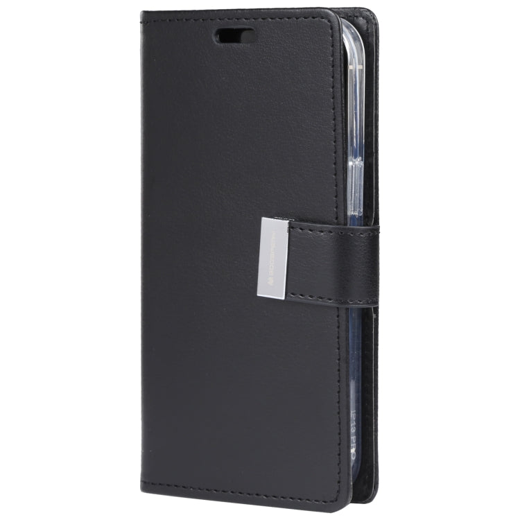 For iPhone 13 GOOSPERY RICH DIARY Crazy Horse Texture Horizontal Flip Leather Case with Holder & Card Slots & Wallet(Black) - iPhone 13 Cases by GOOSPERY | Online Shopping UK | buy2fix