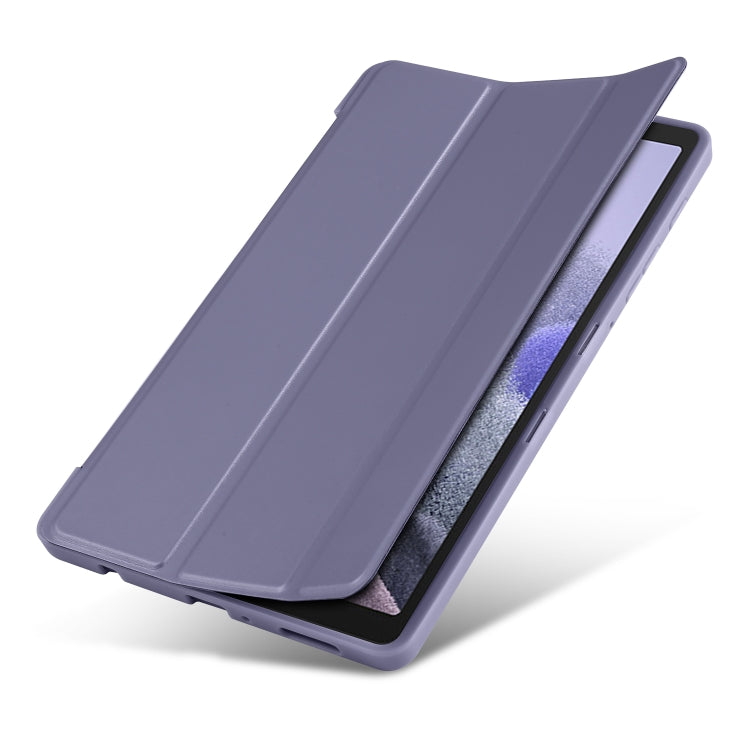 For Samsung Galaxy Tab A7 Lite T225 3-folding Horizontal Flip Honeycomb TPU Shockproof + PU Leather Case with Holder(Purple) - Tab A7 Lite T220 / T225 by buy2fix | Online Shopping UK | buy2fix