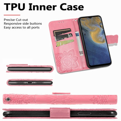 Butterfly Love Flowers Embossed Horizontal Flip Leather Case with Holder & Card Slots & Wallet & Lanyard For ZTE Blade A71(Pink) - ZTE Cases by buy2fix | Online Shopping UK | buy2fix