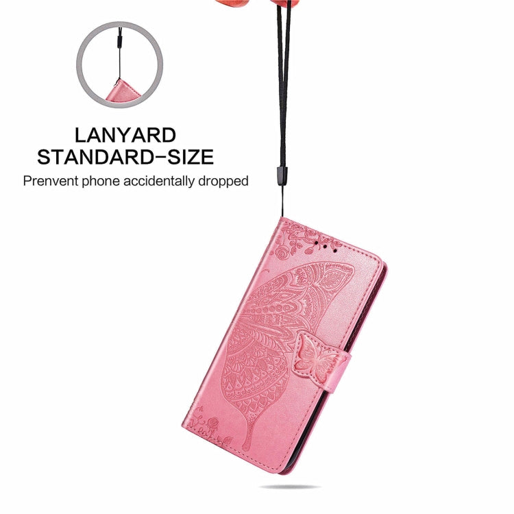 Butterfly Love Flowers Embossed Horizontal Flip Leather Case with Holder & Card Slots & Wallet & Lanyard For ZTE Blade A71(Pink) - ZTE Cases by buy2fix | Online Shopping UK | buy2fix