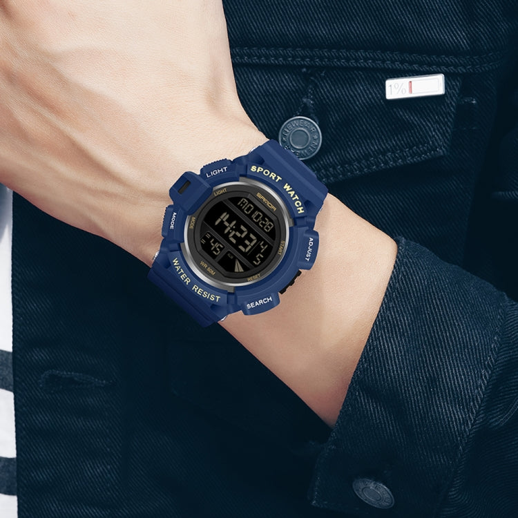 SANDA 2106 LED Digital Display Luminous Alarm Clock Men Outdoor Sports Electronic Watch(Grey) - LED Digital Watches by SANDA | Online Shopping UK | buy2fix