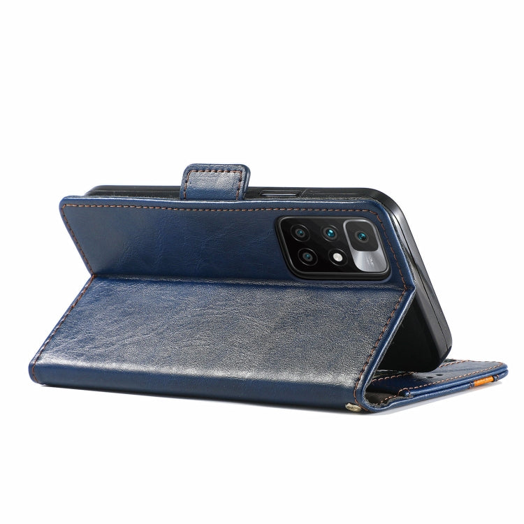 For Xiaomi Redmi 10 CaseNeo Business Splicing Dual Magnetic Buckle Horizontal Flip PU Leather Case with Holder & Card Slots & Wallet(Blue) - Xiaomi Cases by buy2fix | Online Shopping UK | buy2fix