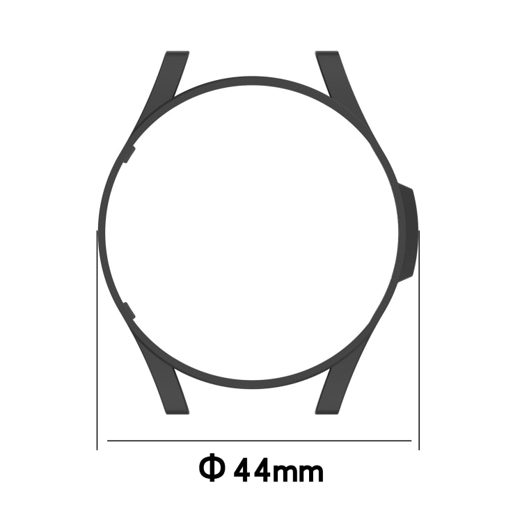 For Samsung Galaxy Watch4 44mm Half Coverage Hollowed PC Protective Case(Transparent White) - Watch Cases by buy2fix | Online Shopping UK | buy2fix