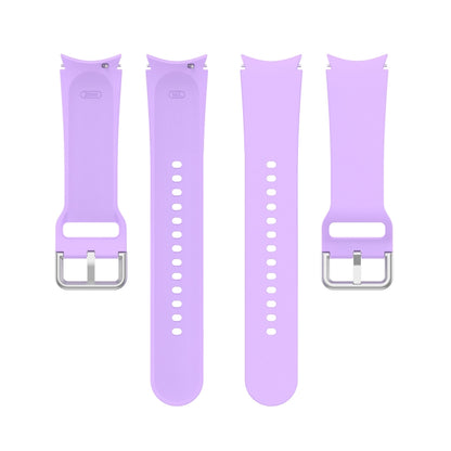 For Samung Galaxy Watch4 40mm / 44mm Silicone Silver Round Buckle Watch Band(Purple) - Watch Bands by buy2fix | Online Shopping UK | buy2fix