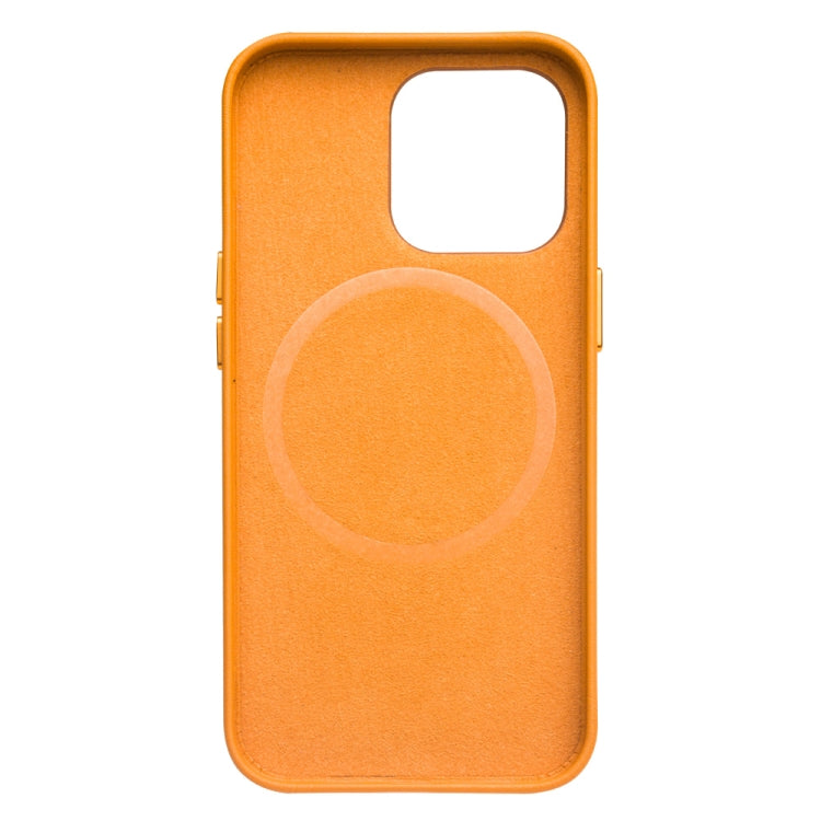 For iPhone 13 mini QIALINO Nappa Cowhide MagSafe Magnetic Protective Case (Orange) - iPhone 13 mini Cases by QIALINO | Online Shopping UK | buy2fix